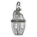 Forte Two Light Antique Pewter Clear Beveled Panels Glass Wall Lantern 1301-02-34